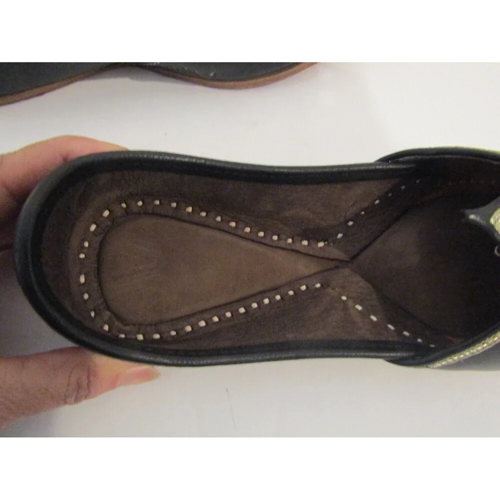 Desi Colour Ethnic Loafers Leather Premium Mojari Black Nok Traditional 11.5